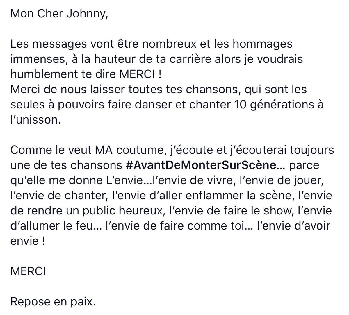 Merci #JohnnyHallyday 🙏🏼🙏🏼