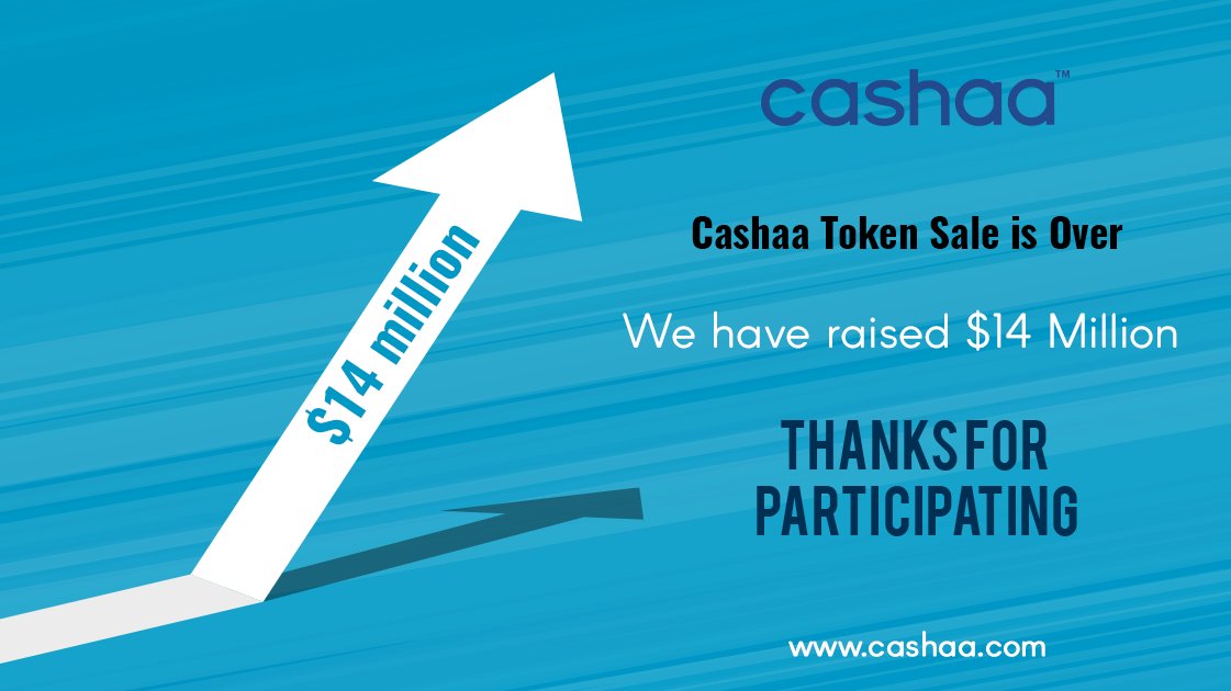 yourCashaa's tweet photo. Our #Token Sale is over - many thanks to our wonderful community for all the support! Check https://t.co/gODz6Ixu34 for the upcoming time schedule! @auxesisgroup @BlockchainLabIN @auxledger @TeamBlockchain #CAS #Level39 https://t.co/ku7xHtsQLU