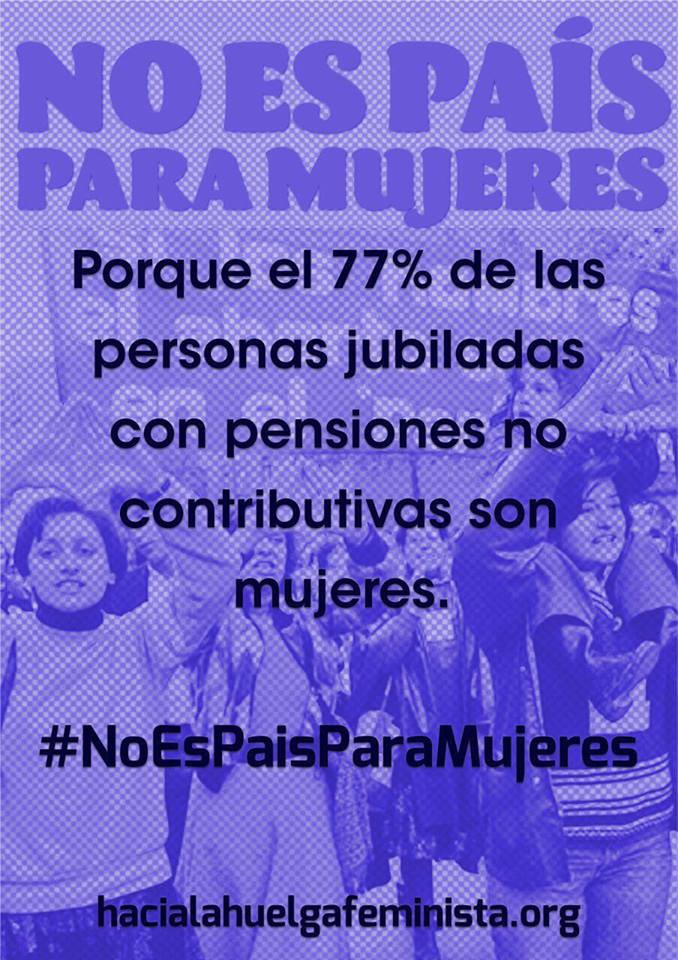 #NoEsPaísParaMujeres las encargadas del trabajo invisible, no reconocido de los cuidados
#HAciaUnaHuelgaFeminista #8M18