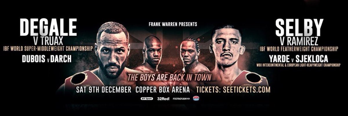 MasbeMoney's tweet photo. 🏴󠁧󠁢󠁷󠁬󠁳󠁿 on @frankwarren_tv’s Saturday show:

🏆 @LeeSelby126 vs Eduardo Ramirez, IBF featherweight title

🇪🇺 @LeeChurcher vs Joe Mullender, IBF European middleweight title

💥 @dorian_darch vs @DynamiteDubois at heavyweight

👊 @craig_evans1 vs Juan Ocura at lightweight https://t.co/aqKIhGfQSX