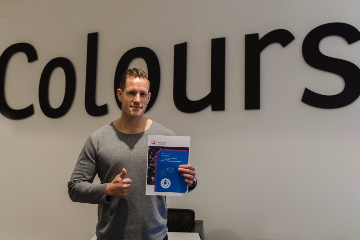 Collega <a href="/j_breuer/">Jeroen Breuer</a> is niet alleen #umbraco developer, maar nu ook gecertificeerd als #Sitecore Professional! #trots