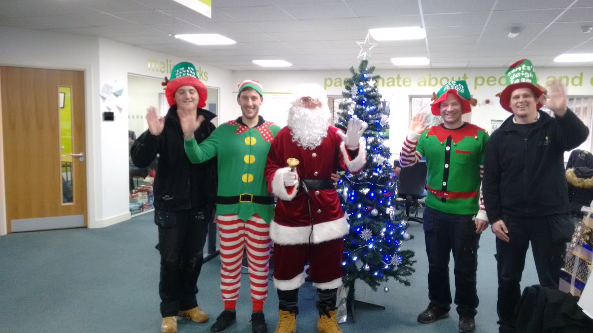 Santa and his Elves popped into the office before setting off for Llangynidr! <a href="/MelinHomes/">MelinHomes</a>