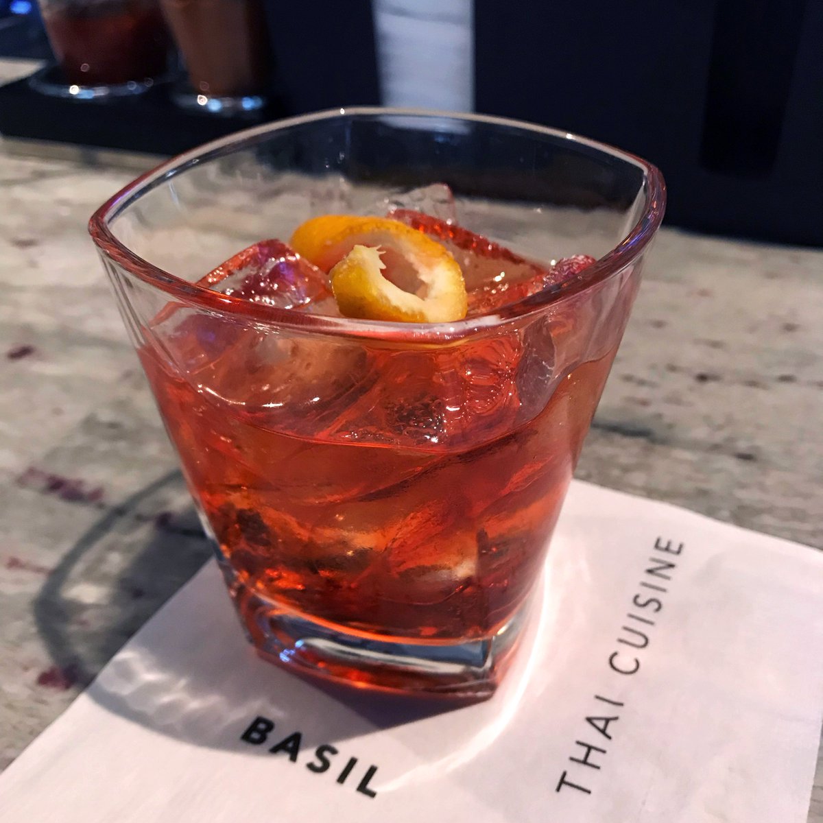 Hey Greenville! For hump day, head over to Thai Basil and get a Jocassee Gin negroni!