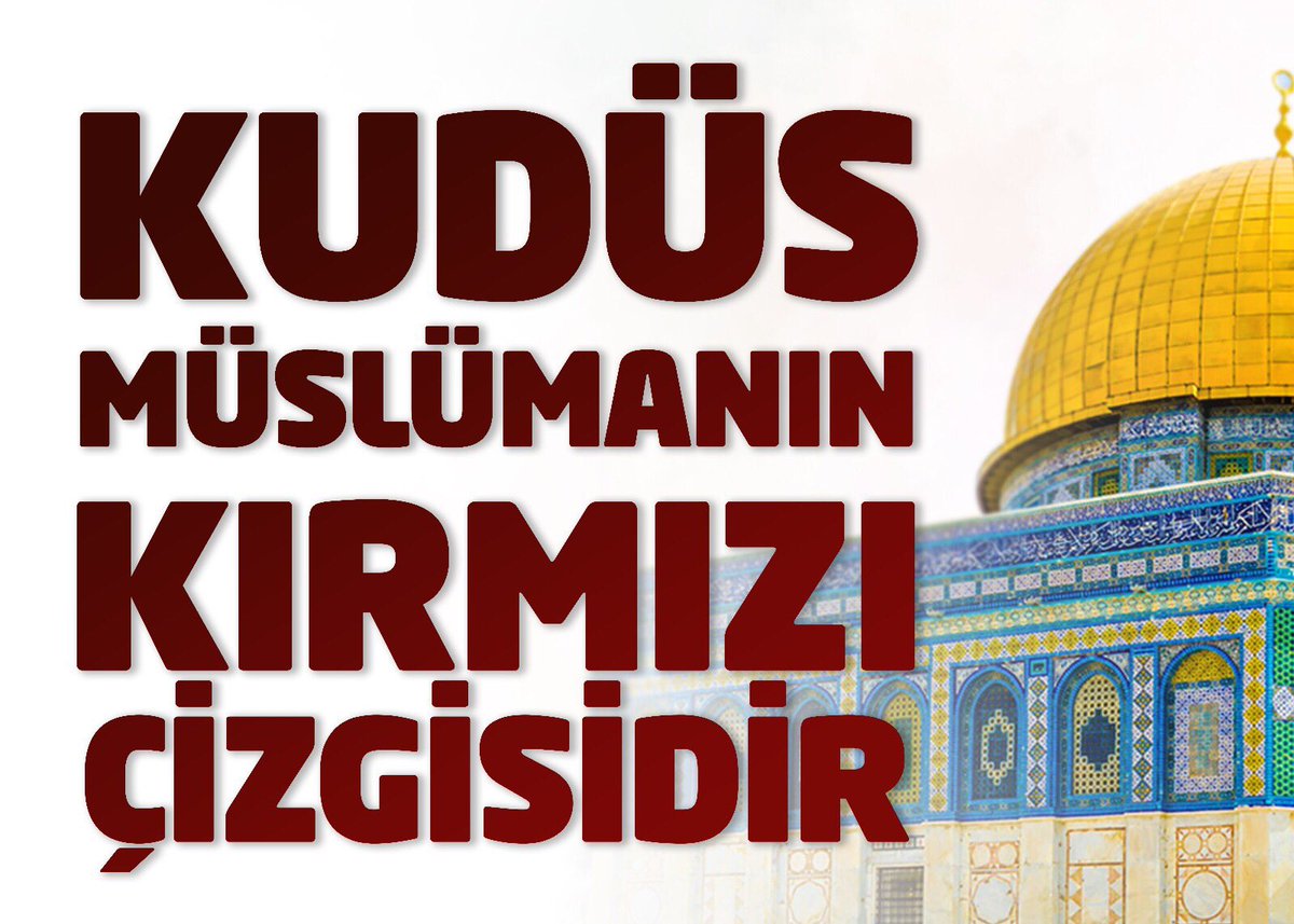 Kudüs Müslümanların iffeti ve kırmızı çizgisidir. Kudüs işgalden arınıncaya kadar her Müslümanın yüreğine dert olmak zorundadır. 
#FreeQuds #KudüseSahipÇık
