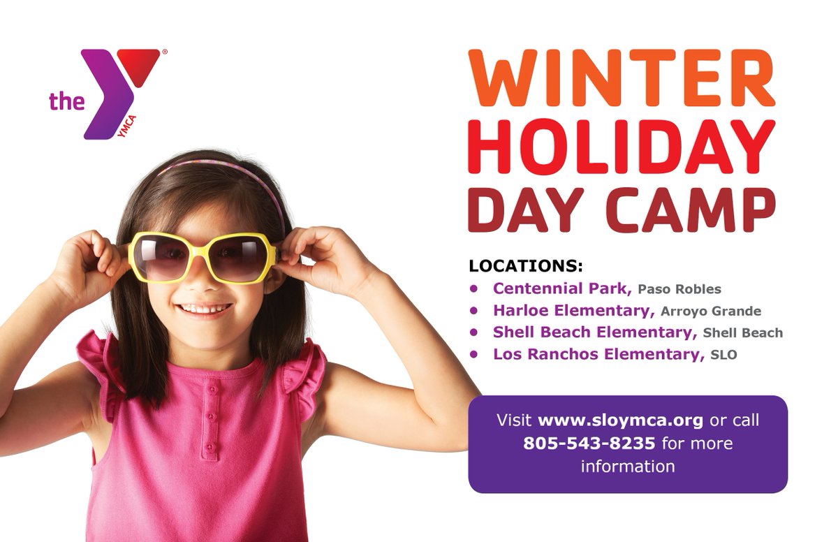Need to keep your little ones engaged this winter break? Check out the Y's winter camp line-up for this year and be sure to register! #sloymca #ymca #youthdevelopment #healthyliving #camp #winter #break #daycamp #pasorobles #arroyogrande #shellbeach #slo #slocal