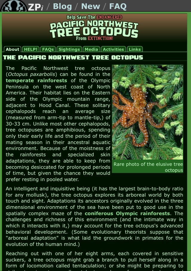pacific northwest tree octopus lesson plan