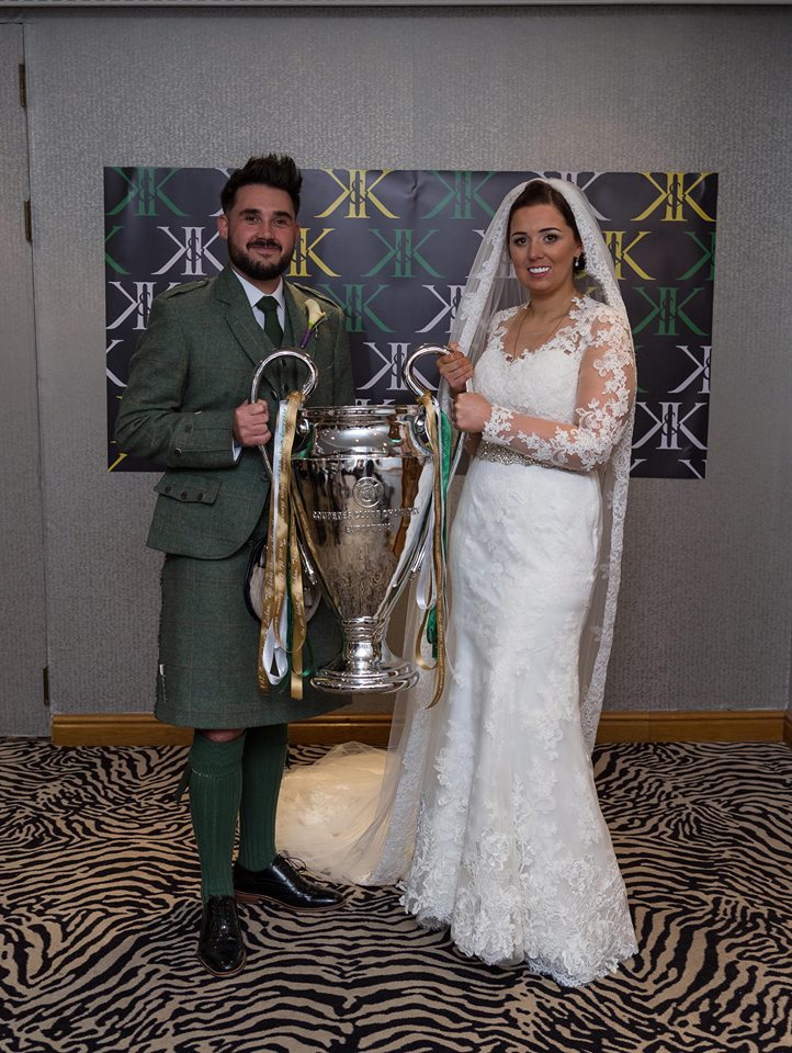 replicup's tweet image. We were delighted for one of our full sized replica Champions League trophy to find pride and place at the recent wedding @KariLeex and @Kevin_Ford1888 Ford.  You can hire the Champions league trophy for your special day or event from as little as £15ph. PM us for more details