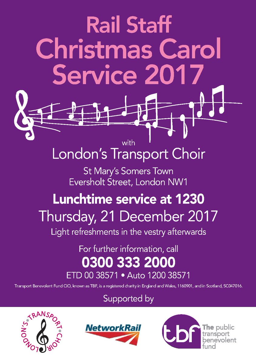 TransportChoir's tweet photo. We're delighted to be singing at the Rail Staff Christmas Carol Service on 21 December, do join us🎄🎶 https://t.co/lJPrEtnhfc