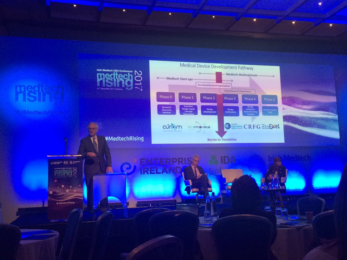 IrishMedtech's tweet image. What can we do to improve collaboration and industry? Here's the medtech development pathway from research to product launch. Likes of @BioInnovate_Ire @CURAMdevices @BioExel @hrbireland play crucial role William Wijns #MedtechRising