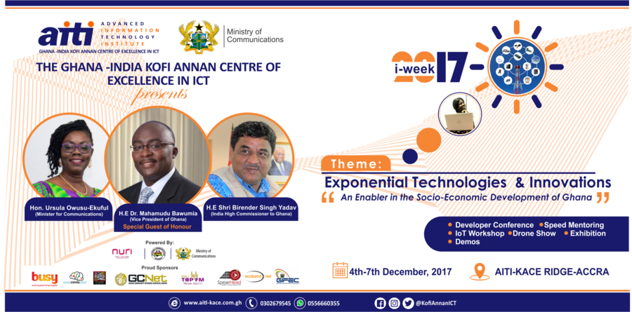 eGotickets's tweet photo. ♛ Innovation Week 2017 (#iweek2017) #Ghana #iweek2017 https://t.co/cCIWN2K4Bi cc @AITIKACE https://t.co/i8EebWVnnZ