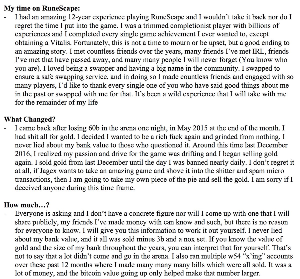 Lax_RS's tweet photo. It's truly been an amazing ride playing @RuneScape for the past 12 years. Thank you to everybody I've met and had wonderful conversations with. This game was a huge part of my life, but it's time to move on.

If you take the time to read much love, I'll be around everyone dw 💙 https://t.co/O83WDSkx30