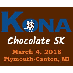 Hughesware's tweet image. Kona Chocolate 5K | Celebrate the end of Winter with Panera Bread Hot Cocoa &amp;amp; Chocolate Goodies! | 3/4/2018 | 9:30am | Start / Finish at the Plymouth-Canton Varsity Football Stadium - Canton, MI • Register online now at konachocolate5k.com