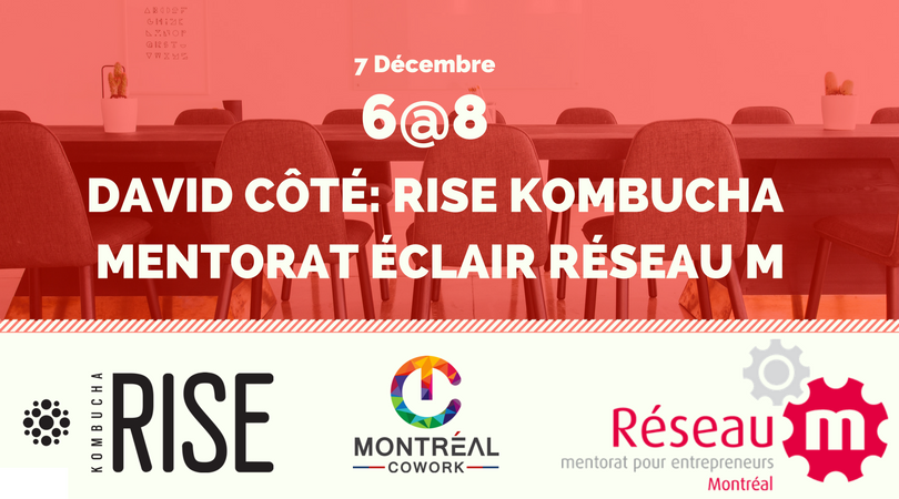 Dernière chance de prendre votre billet pour le 6@8 Rise Kombucha et mentorat éclair Réseau M de demain soir 18h!
Réservez en ligne ici :
buff.ly/2ilhGcG