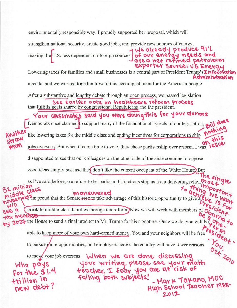 When @SenateMajLdr Mitch McConnell writes a deeply dishonest op-ed about the Senate GOP tax plan, there’s only one appropriate response: The red pen.