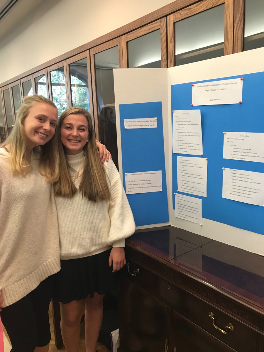 lydshall96's tweet image. So happy I got to see @kaseymartino3&apos;s research project on the Elaboration Likelihood Model of Persuasion! Super interesting to see how the theory played out in different contexts! #commrocks @SaraTrask #301