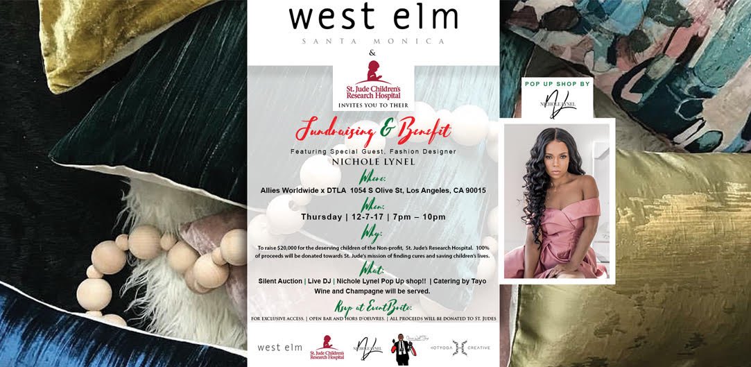 Give back! Help raise 20K towards the <a href="/StJude/">St. Jude</a> mission of finding a cure &amp; saving the lives of children fighting cancer. Every bit counts, so if you can't make it to this event tomorrow please donate at eventbrite.com/e/the-west-elm… @nicholelynel <a href="/westelm/">west elm</a> <a href="/Tayoscreation/">Tayo Ola</a> @hotyogacreative