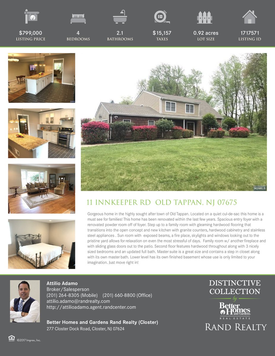 TheAdamoGroupNJ's tweet photo. Open House this Sunday 1-4pm:
11 Innkeeper Road, Old Tappan.
Gorgeous home, recently renovated, on cul-de-sac in sought-after Old Tappan neighborhood. $799,000 - Steal Deal!!!
#OldTappan #OldTappanHomes #OldTappanSchools #NorthernValley #BergenCounty #BergenCountyRealEstate #NJ https://t.co/8f5xg8pgZm