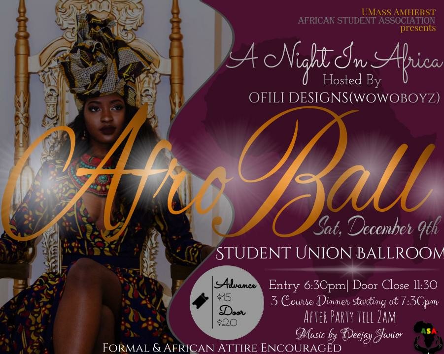 UmassASA's tweet photo. 🔥🔥💃🏾🕺🏾 THE COUNT DOWN TO THIS WEEKEND BEGINS NOW!!! Saturday, December 9th, get dressed up and join @umassasa for their first ever AfroBall 🌍 🇳🇬🇬🇭🇨🇩🇨🇲🇱🇷🇸🇱🇹🇬🇺🇬🇿🇼  Come decked out &amp; flex in ya latest African print outfits 
🚨Presale is still going https://t.co/ZGwYVEb6Qm