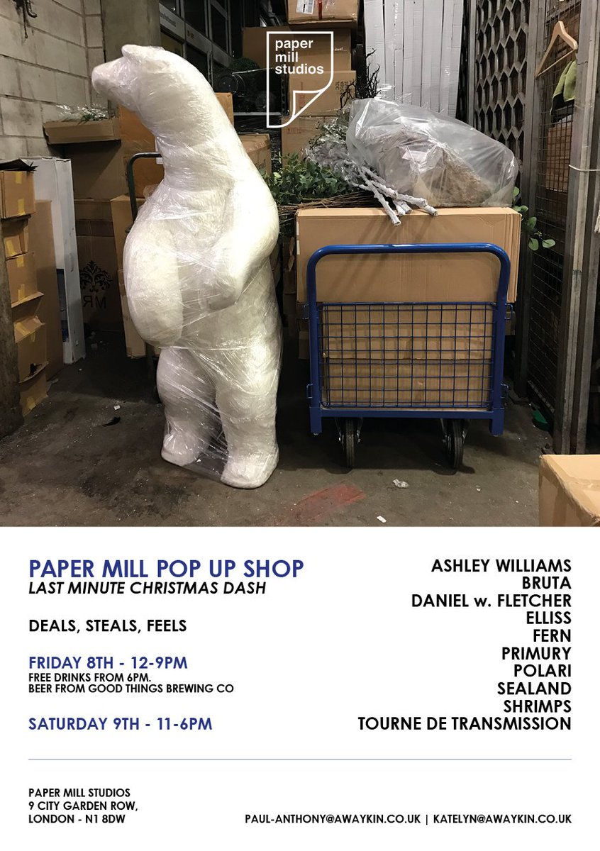 We will be at the Paper Mill Christmas Pop Up on Friday and Saturday this week! Drinks from 6pm on Friday, Come along for deals, steals and feels ~ <a href="/papermilllondon/">Paper Mill Studios</a>