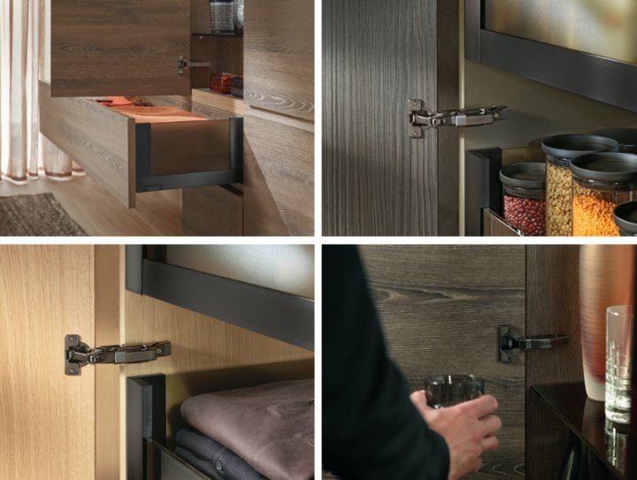 Dark stains cabinets continue to gain popularity. The dark-colored furniture embodies sheer elegance – inside and out. <a href="/WurthLouisandCo/">Wurth Louis and Co.</a> offers Black Onyx Hinges from @Blum that fit discreetly into furniture, creating accents. Visit hubs.ly/H09nwzz0 for details.