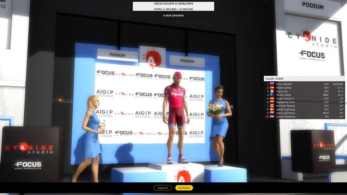 Alpe__dHuezCT's tweet photo. Volta a Catalunya, 3

- Victoria de Ilnur Zakarin. Sin apenas diferencias, pese a pasar tres puertos
- Víctor de la Parte 14º, mejor Alpe d'Huez

5 A.Navarro +14 (Líder puntos)
13 I.Plana
17 M.Nieto
18 J.Sánchez
20 D.Molina
37 I.Trujillo +58
38 J.Basajaun
98 L.Contador +3:26 https://t.co/8VS1p3itNN