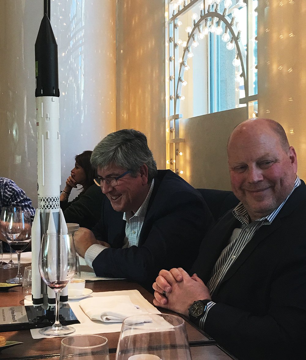 ILSLaunch's tweet photo. ILS is in Madrid to celebrate with @Hispasat the successful launch of #Amazonas5. The team dined at the esteemed #BiboMadrid, owned by star chef #DaniGarcia. The Amazonas 5 satellite, built by @sslmda , was launched on September 11, 2017 from the #BaiknourCosmodrome. #satellite https://t.co/6R5IxgkrBZ