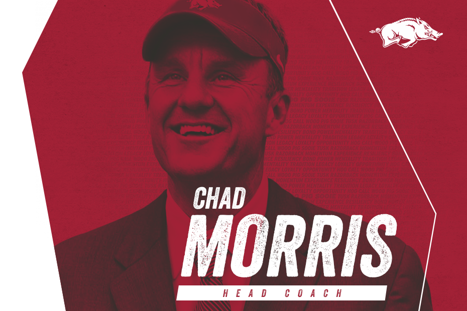 RazorbackFB's tweet photo. It's official! 

@coachchadmorris is the new HEAD HOG. 🐗🐗

https://t.co/aURVG7S67S https://t.co/H646XIovpn
