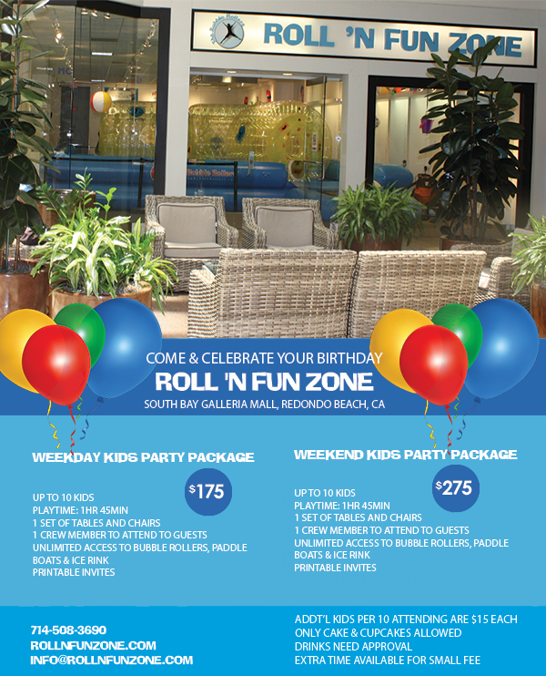 Roll 'N Fun Zone!
Visit LA's #1 Indoor Kids Playground. Looking for a venue for an upcoming #birthday? Throw your party here!
 #LandRollers, #PaddleRollers, Synthetic #IceSkatingRink
More info: rollnfunzone.com
#rollnfunzone #redondobeach #southbaygalleria