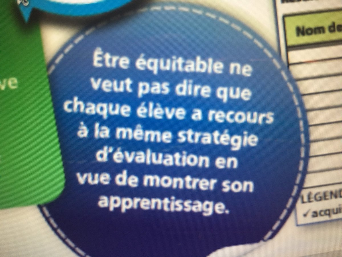 Brigittelm71's tweet photo. Être équitable en matière d’évaluation... chaque élève n’a pas nécessairement recours à la même stratégie d’évaluation. #tac2017dec https://t.co/HeUy00gYOe