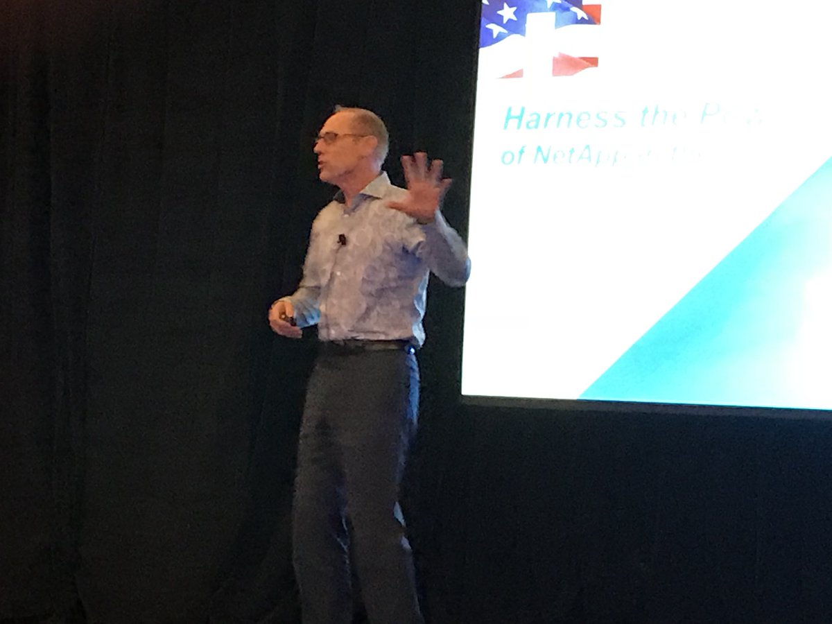 NetAppGov's tweet photo. Global SE, Peter Henneberry, shares with partners how to #harness the power of the hybrid #cloud. #PartnerSummit17 https://t.co/Ry7HhmT6LG