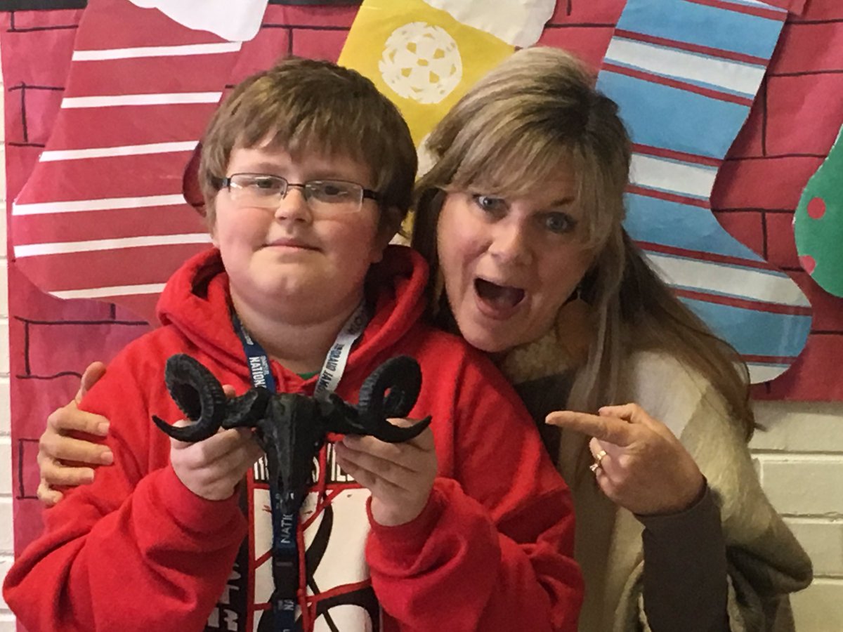 Jordan holding his "Ramazing"3D printed Ram . He worked so hard through trial and error to print the pieces and then assemble!  He was not to be deterred! STEM at its best! #TTitanProud <a href="/10Gadams/">Dr. Garfield Adams</a> <a href="/ORSchools/">Oak Ridge Schools</a> <a href="/MardeeMiller/">mmiller</a> <a href="/orpsef/">ORPS Ed. Foundation</a> <a href="/ChildressTonya/">Dr Tonya Vandergriff Childress</a> <a href="/RMS_ORS/">Robertsville Middle</a>