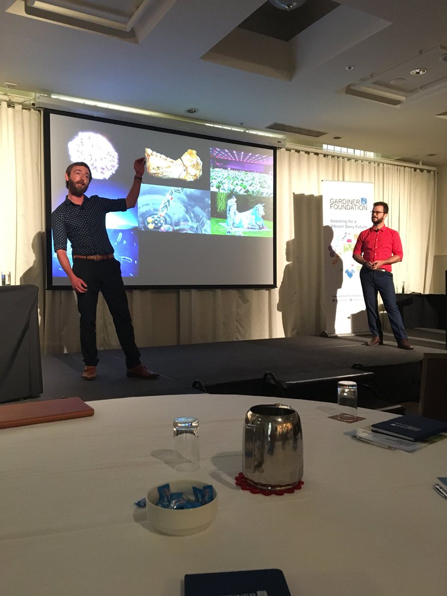 gardinerdairy's tweet photo. Dr Angus Hervey and Tané Hunter from @future_crunch presenting the energy revolution #ADLA2017 @Dairy_Australia https://t.co/eZQt6tw7EZ