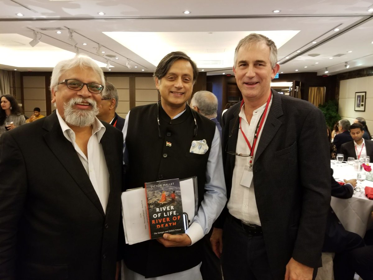 ShashiTharoor's tweet photo. happy to meet @VJMallet again &amp; receive his new book on the Ganga! https://t.co/q3er6Oe1FK
