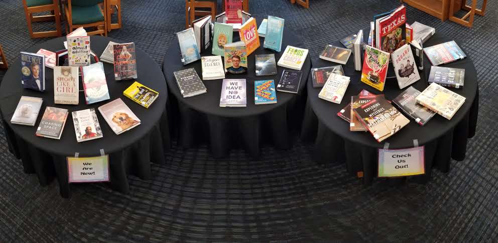Guyer_Library's tweet photo. We have a plethora of new books waiting to be checked out for the holiday break! There is literally something for everyone. #GuyerReads #GuyerReadingChallenge https://t.co/JcMI8lqiLi