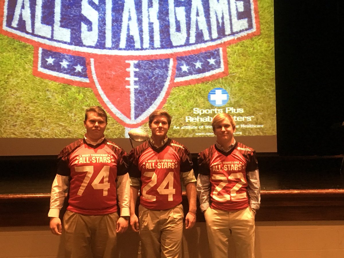TCAAthletics's tweet photo. Heath Harris , Zach Yarbrough and Ty layman  representing TCA for the north in the west Tennessee all star bowl. It will be at liberty Friday night at 7pm https://t.co/G1IekpObaE