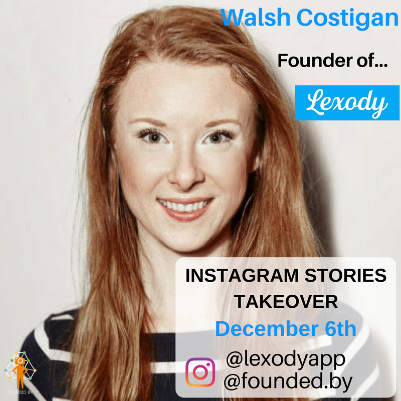 founded_by's tweet photo. Today, @WalshCostigan is taking over Instagram Stories and we're excited to see what she has to share about @LexodyApp! https://t.co/suOaJ4WEOZ