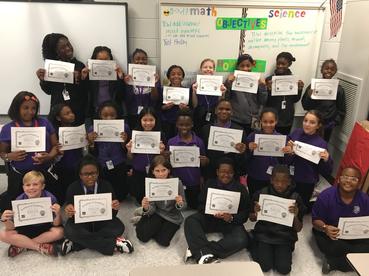 rnguyenmath's tweet photo. High school #APCSP students bring computer science to 3-5th grade classrooms today for the #hourofcode @MSAEastKnights @NMSI @UTeachCS #binarybracelets #itsallbits  #IPSBproud #msaeast https://t.co/E1oxrB5auJ