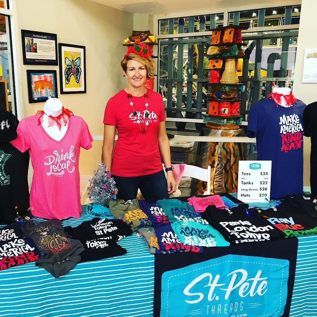stpetethreads's tweet photo. All set up at @great_explorations Very Merry Market. Come see us and the amazing local artist slinging their holiday best! https://t.co/NHKfg3vl8o https://t.co/EWYxKD58vd