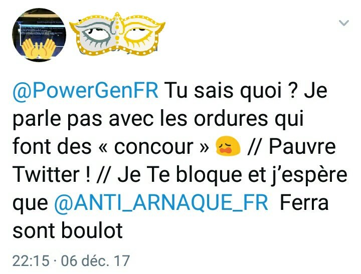 PowerGenFR's tweet image. Il a découvert la fonction "Bloquer", bravo c'est bien le seul je crois ! 👏