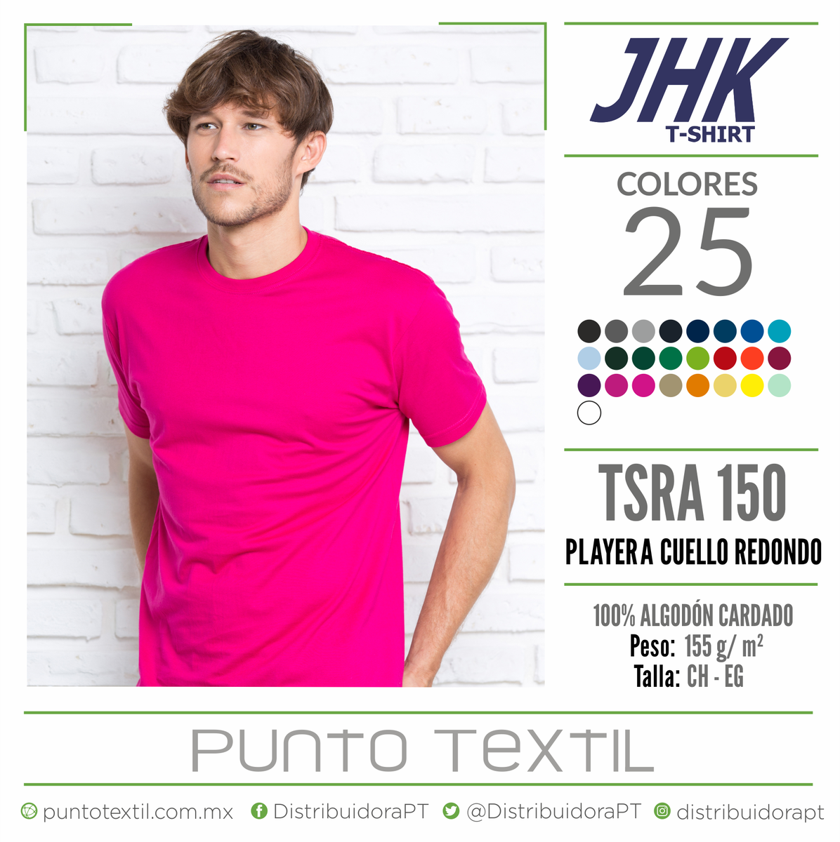 DistribuidoraPT's tweet photo. ¡Comodidad y estilo! Ven a #PuntoTextil y adquiere el modelo TSRA150, una playera para caballero confeccionada 100% algodón y disponible en 25 colores diferentes. https://t.co/x4BgsJYbSv