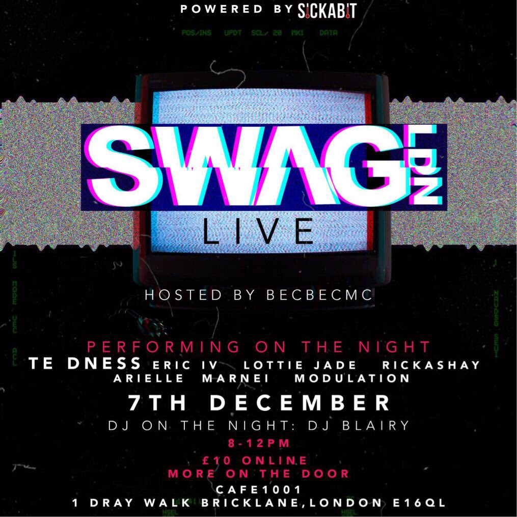 1Modulation's tweet photo. TOMORROW I'M READY, THE BIGGEST EVENT IN EAST LONDON = @SwagLDN !!!!!!!!!!!!
#SWAGLDN #SICKABIT #UKWORLDWIDE #UKTALENT #BRICKLANE https://t.co/6oz60HSmjw