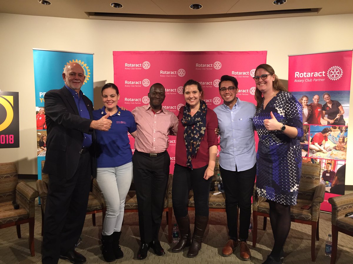 Rotary's tweet image. Thanks to President-elect Barry Rassin and @rotaract members for taking part in our discussion on the future of Rotaract. on.rotary.org/2jkyMor