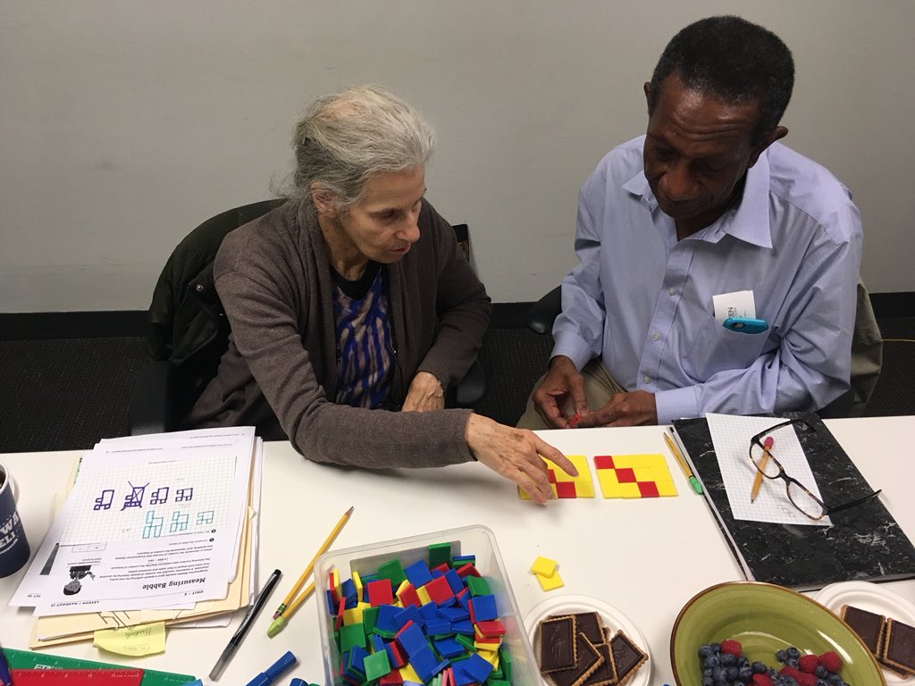 Using manipulatives to imagine “What could come next? What else could come next?” #patternchat