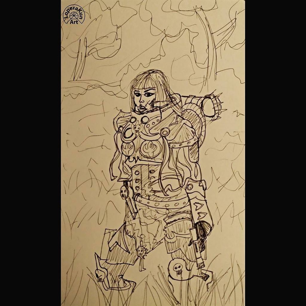 LoperaKun's tweet photo. #Sister of #Battle is my drawing #284 of the year. Based on a Pic of #jagged-eye model #misfitcosplay. Visit my T-shirts store in https://t.co/sgq2PCHVLm for more art! #2017purpose. #sketch #drawing #illustrator #ink #copic #markers #war #warhammer #mar… https://t.co/exFJnbAuPd https://t.co/TrgAME1ler
