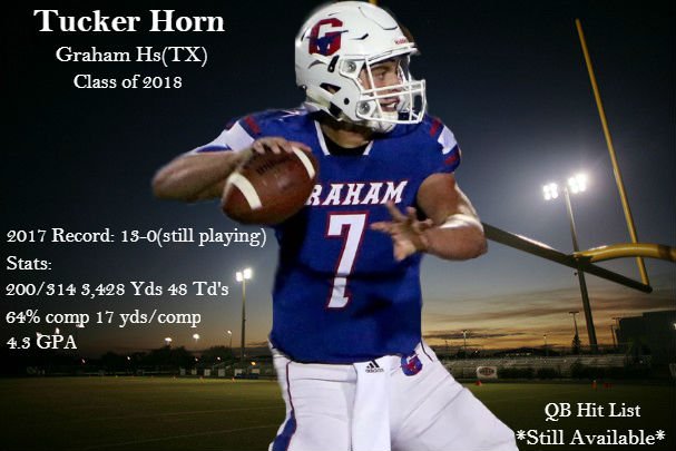 QBHitList.com (@qbhitlist) on Twitter photo 🗣️College coaches...this QB is still available <a href="/QBHitList/">QBHitList.com</a> Premium 2018 QB <a href="/tuckerhorn7/">Tucker Horn</a> Graham Hs(TX) 😈Profile: qbhitlist.com/user-profile/?… 📽️Highlights: hudl.com/video/3/430905…
#OfferNow <a href="/coach_ru/">Rick Ulrich</a> 🗣️College coaches...this QB is still available <a href="/QBHitList/">QBHitList.com</a> Premium 2018 QB <a href="/tuckerhorn7/">Tucker Horn</a> Graham Hs(TX) 😈Profile: qbhitlist.com/user-profile/?… 📽️Highlights: hudl.com/video/3/430905…
#OfferNow <a href="/coach_ru/">Rick Ulrich</a>