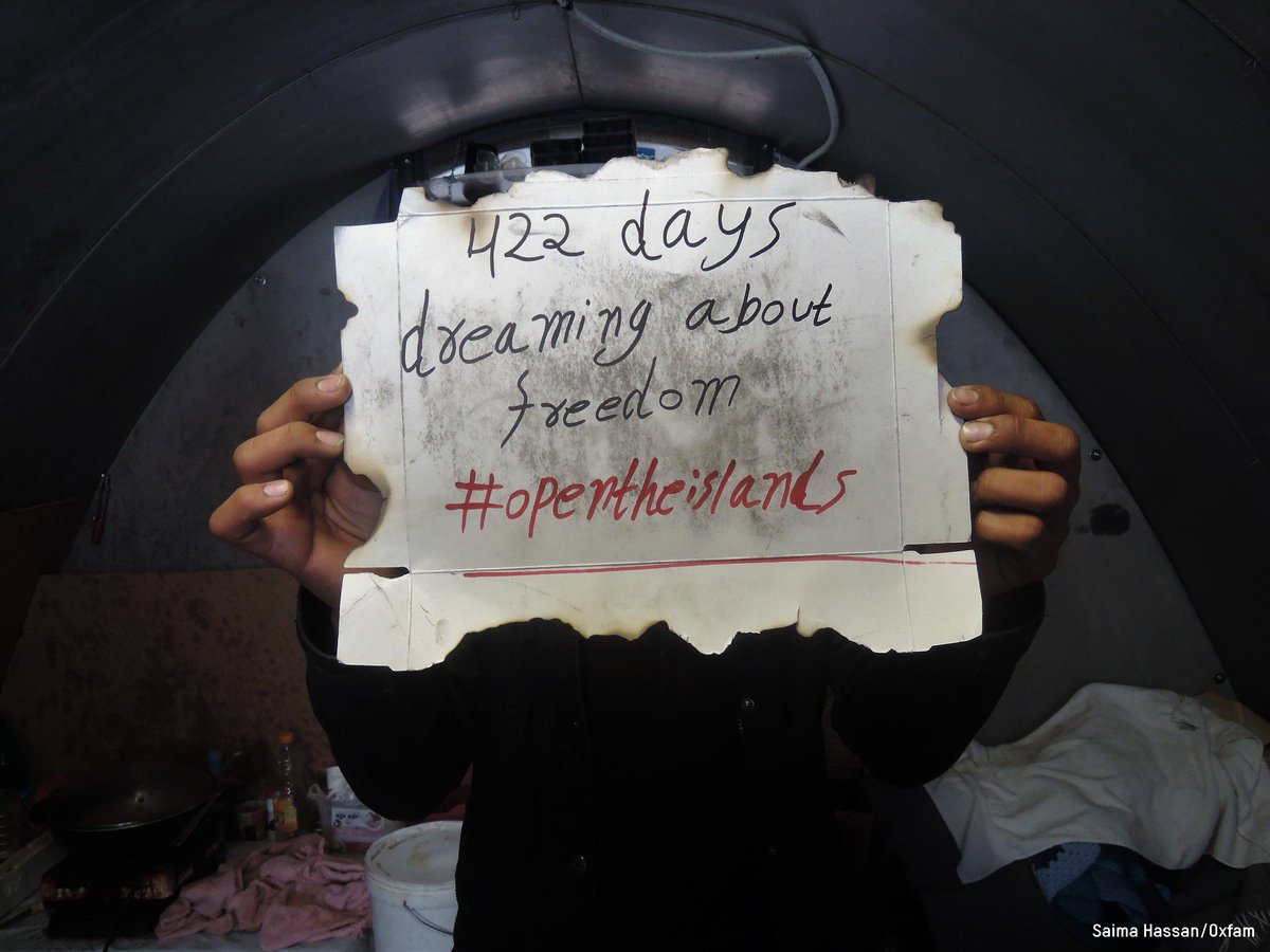 Eva_Cosse's tweet photo. Asylum-seeking women, men and children on #Greece’s islands are counting the days they have been trapped there. With only 7 days before winter starts, join them and call on #EU leaders meeting today at #EUCO to #OpenTheIslands https://t.co/g2PEur9lBp #MigrationEU https://t.co/nynGcb7GG6