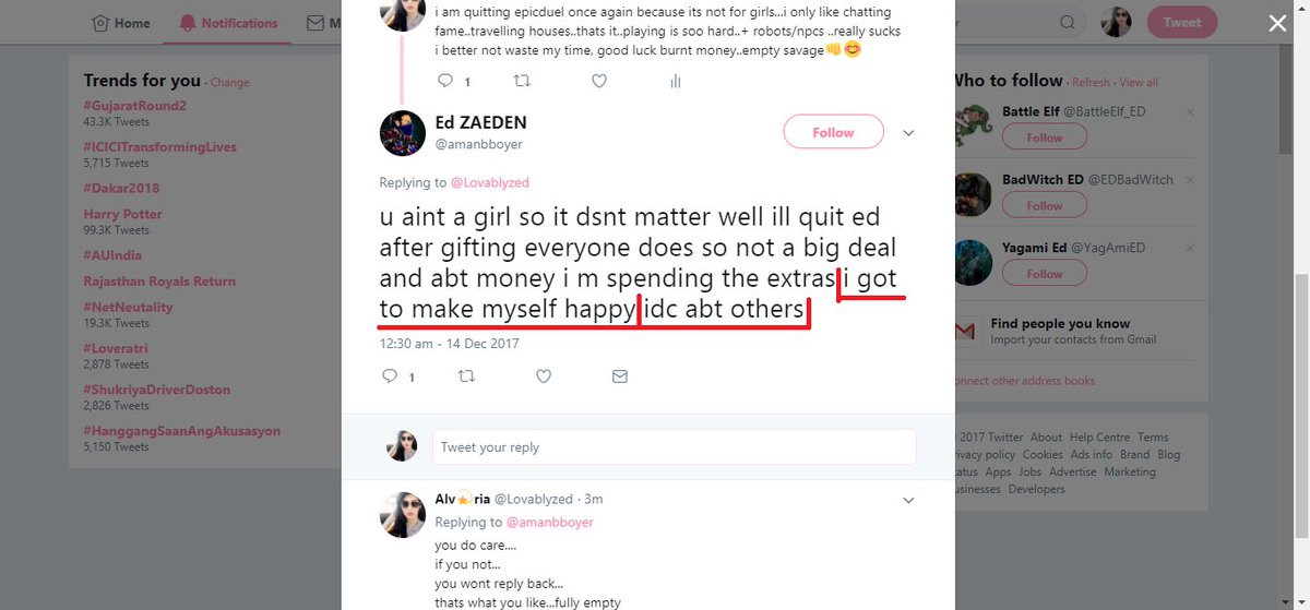 Lovablyzed's tweet photo. #edcodes @Someoneterd zaeden dont care about others🤨🤔 ......
Aw, and you guys still wants him...so sad😿😪 https://t.co/eKQqnez0xO