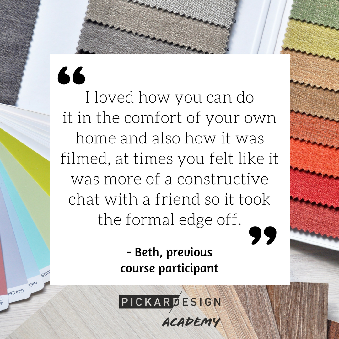 PickardDesign's tweet image. Here's what one of my alumni students, Beth, had to say about doing an interior design course with me online. D'aw, nothing I love more than a happy customer! My 1-day beginner's course is on Saturday 13th Jan: buff.ly/2nUq2Ke #interiordesign #designcourse