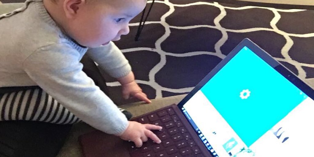 You're never too young to start working on #Microsoft #Surface
(We quickly closed the settings app for our own safety) - via <a href="/rasdo/">Ryan Asdourian</a> &amp; <a href="/ashasdo/">Ashley Asdourian</a>