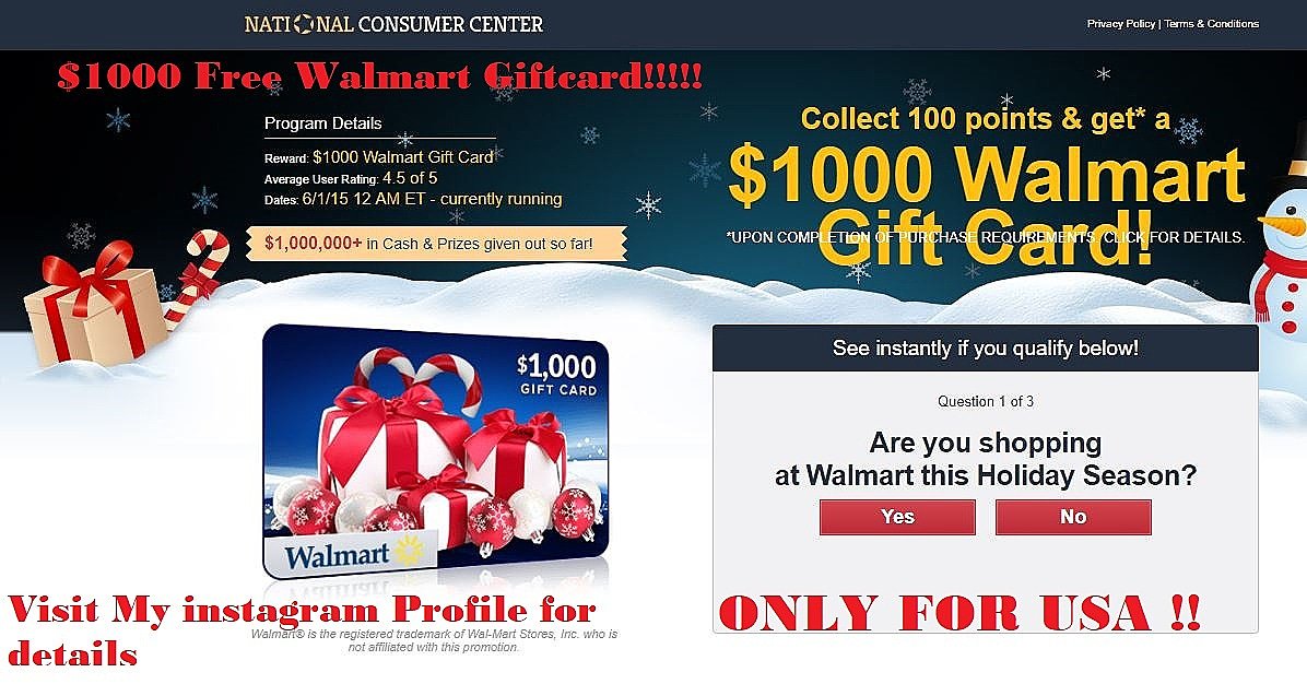 OffersClassy's tweet image. 🔥🔥$1000 Walmart Giftcard Free Giveaway 🔥🔥
☯️Visit My Instagram Profile
☯️website is Mentioned in my Profile
☯️Just Enter the site and put your Email id
✌️✌️ That's it ✌️✌️
#louisville #boston #indiana #texas #elpaso #fresno #baltimore #tucson #Memphis  #walmart